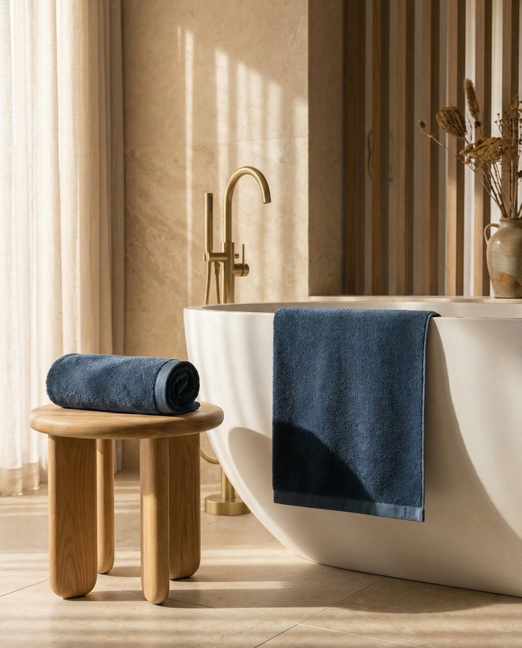 Tapis de bain en bambou blanky