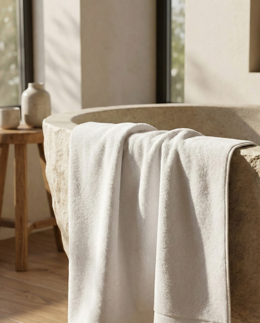 Tapis de bain en bambou blanky